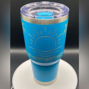 30 oz blue tumbler! Laser engraved!